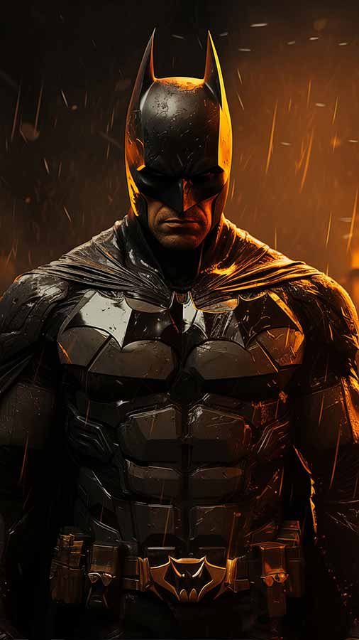 Fond d'écran Batman Feu et Pluie 4K HD gratuit à télécharger en Ultra HD pour téléphones Android et iPhone