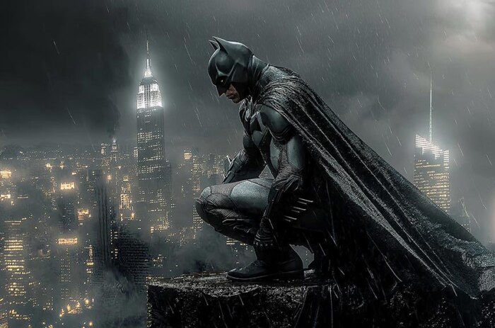 Fond d'écran Batman Gotham City 4K HD Poster pour PC Desktop Mac Laptop Mobile iPhone Phone téléchargement gratuit fond ultraHD UHD