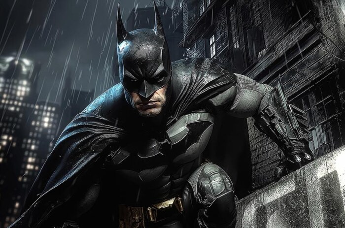 Fond d'écran Batman sous la pluie 4K HD Poster pour PC Bureau mac portable mobile iPhone à télécharger gratuitement arrière-plan ultraHD UHD