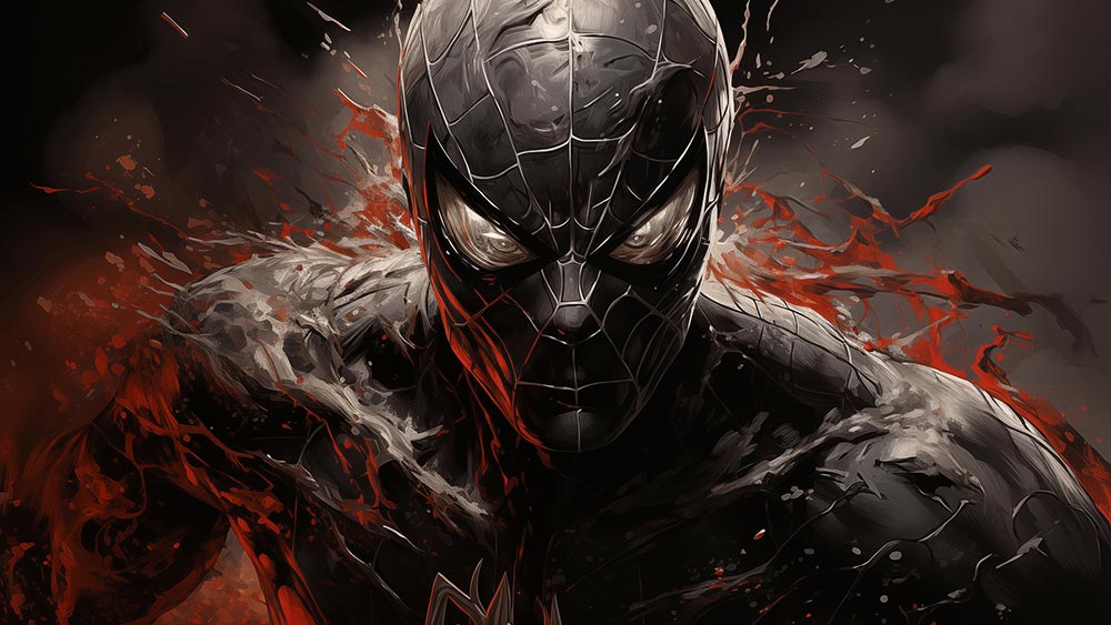 Fond d'écran de peinture Spiderman cool 4K HD Poster pour PC Desktop Mac Laptop Mobile iPhone Phone téléchargement gratuit arrière-plan ultraHD UHD