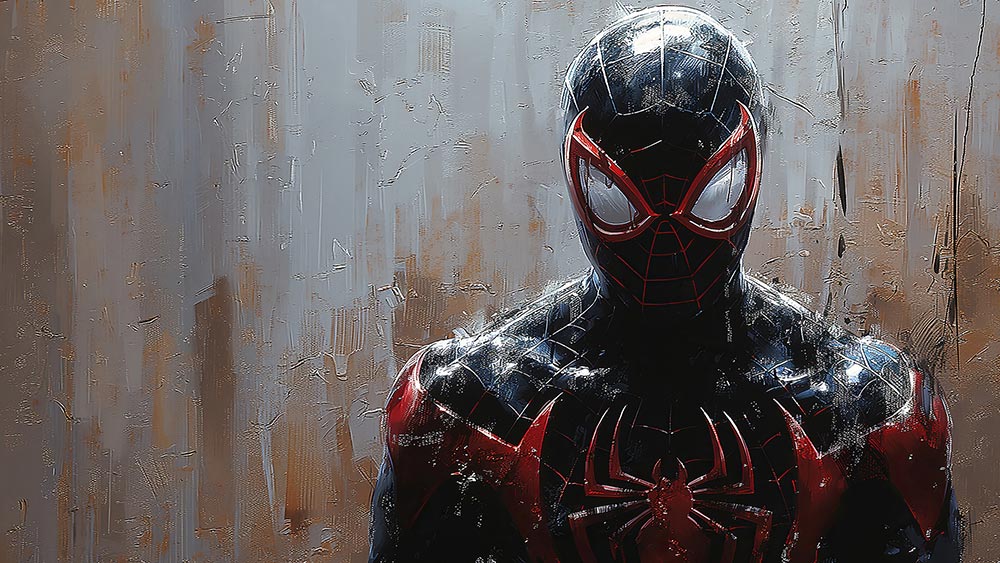 Fond d'écran SpiderMan Miles Morales 4K HD Affiche pour PC Bureau mac portable mobile iPhone téléphone téléchargement gratuit arrière-plan ultraHD UHD