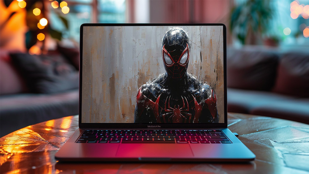 Fond d'écran SpiderMan Miles Morales 4K HD Affiche pour PC Bureau mac portable mobile iPhone téléphone téléchargement gratuit arrière-plan ultraHD UHD