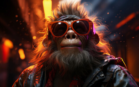 Fond d'écran Singe Cool 4K HD Poster pour PC Bureau mac portable mobile iPhone à télécharger gratuitement arrière-plan ultraHD UHD