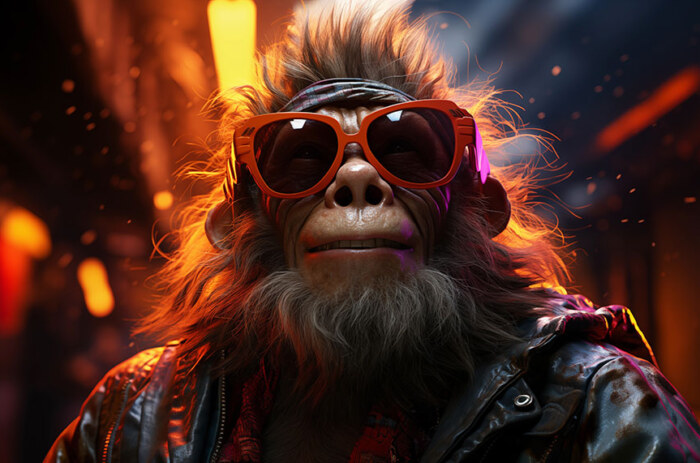 Fond d'écran Singe Cool 4K HD Poster pour PC Bureau mac portable mobile iPhone à télécharger gratuitement arrière-plan ultraHD UHD