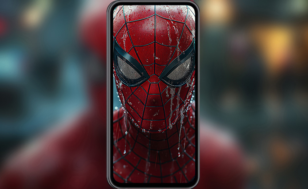 Fond d'écran Spiderman sous la pluie 4K HD Affiche pour PC Bureau mac portable mobile iPhone téléphone téléchargement gratuit arrière-plan ultraHD UH