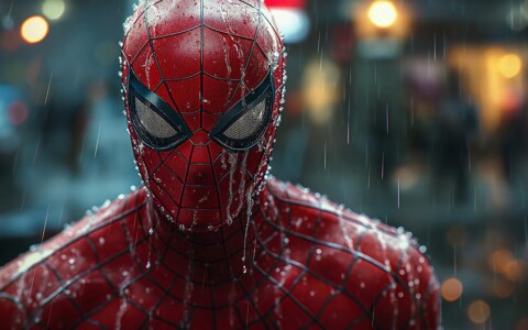 Fond d'écran Spiderman sous la pluie 4K HD Affiche pour PC Bureau mac portable mobile iPhone téléphone téléchargement gratuit arrière-plan ultraHD UH