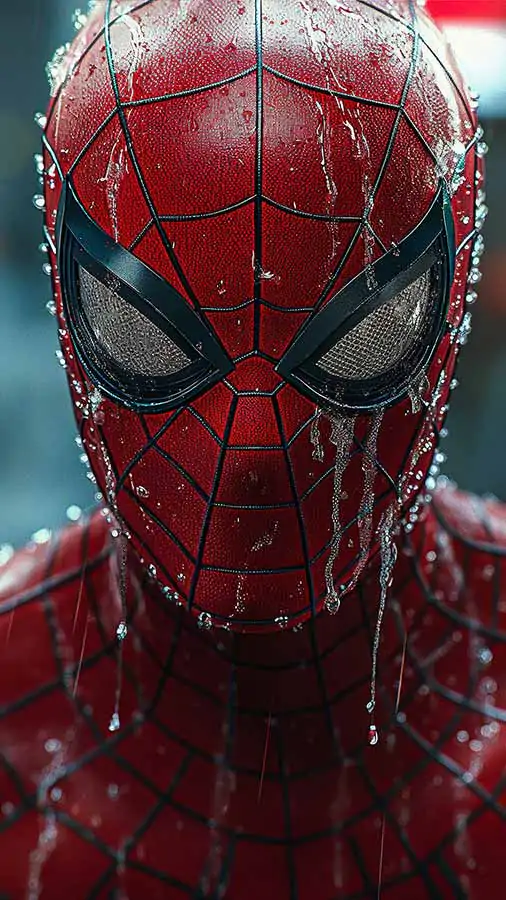 Spiderman in the Rain Wallpaper HD 4K Background POSTER free download UltraHD for Android phone and iphone