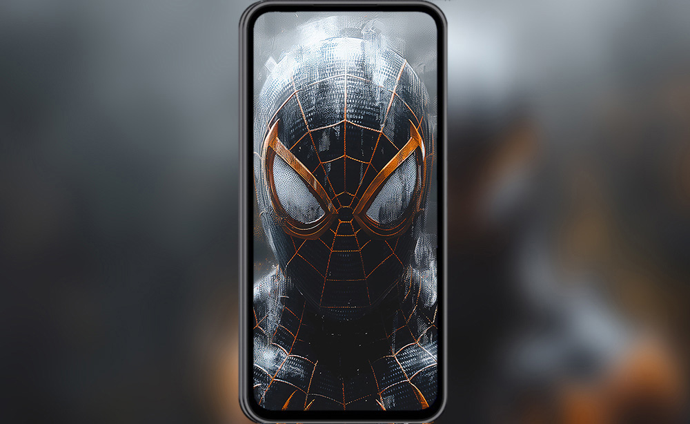 Fond d'écran Spiderman Costume Lumineux 4K HD Poster pour PC Bureau mac portable mobile iPhone téléphone téléchargement gratuit arrière-plan ultraHD UHD