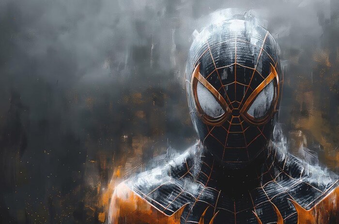 Fond d'écran Spiderman Costume Lumineux 4K HD Poster pour PC Bureau mac portable mobile iPhone téléphone téléchargement gratuit arrière-plan ultraHD UHD
