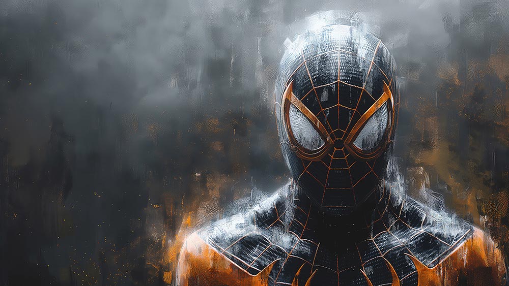 Fond d'écran Spiderman Costume Lumineux 4K HD Poster pour PC Bureau mac portable mobile iPhone téléphone téléchargement gratuit arrière-plan ultraHD UHD