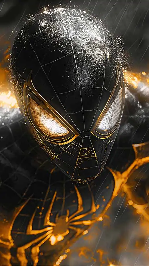 Spiderman Golden Suit Wallpaper HD 4K Background POSTER free download UltraHD for Android phone and iphone