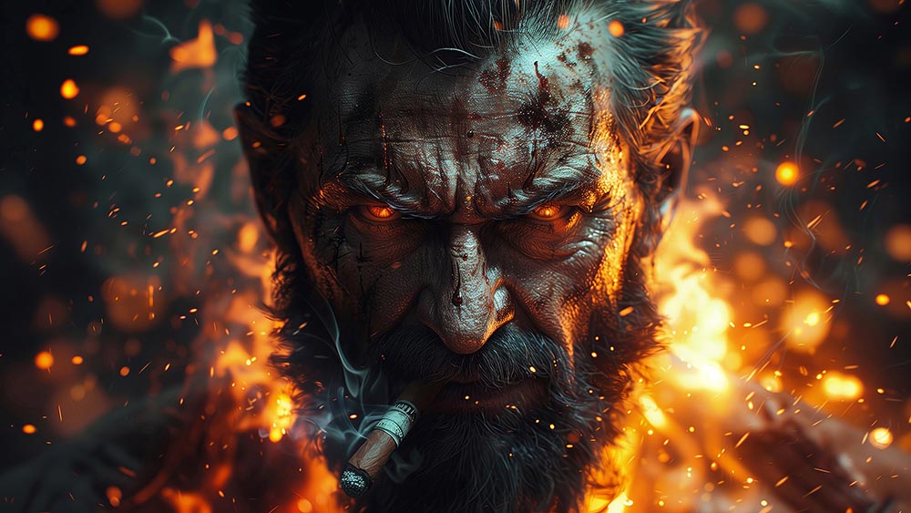 Wolverine Logan fumant un cigare fond d'écran 4K HD Poster pour PC Desktop Mac ordinateur portable mobile iPhone Téléphone téléchargement gratuit fond ultraHD UHD