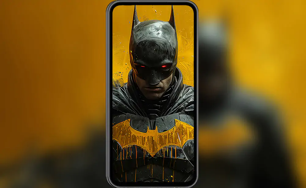 Fond d'écran Golden Batman 4K HD Poster pour PC Desktop Mac Laptop Mobile iPhone Phone téléchargement gratuit fond ultraHD UHD