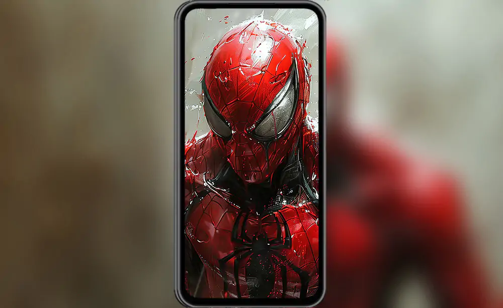 Marvel Spiderman Painting wallpaper 4K HD Poster for PC Desktop mac laptop mobile iphone Phone free download background ultraHD UHD