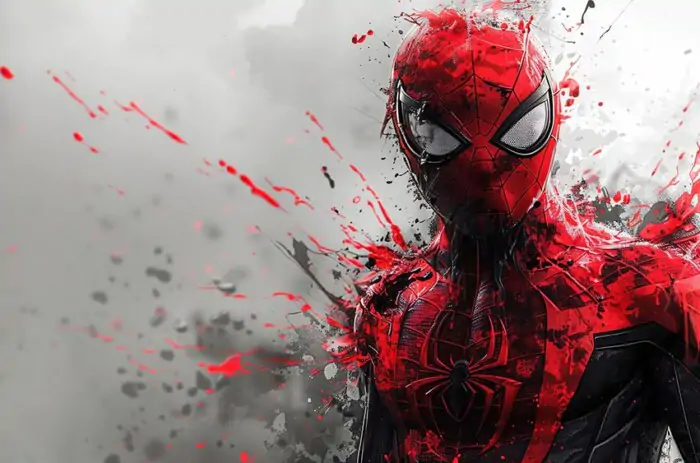 fond d'écran éclaboussure peinture spiderman 4K HD Affiche pour PC Bureau mac portable mobile iphone téléphone téléchargement gratuit arrière-plan ultraHD UHD