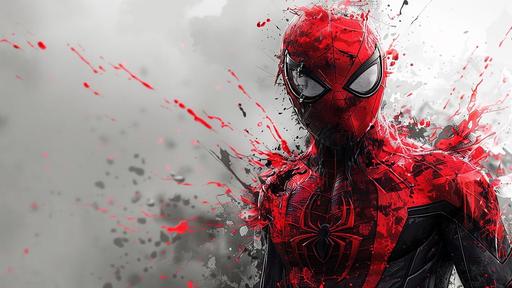 fond d'écran éclaboussure peinture spiderman 4K HD Affiche pour PC Bureau mac portable mobile iphone téléphone téléchargement gratuit arrière-plan ultraHD UHD