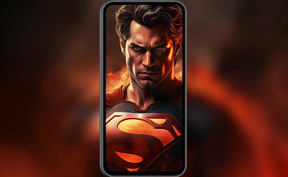 Fond d'écran Superman en feu art de fan 4K HD pour PC bureau mac portable mobile iPhone téléphone téléchargement gratuit arrière-plan ultraHD UHD