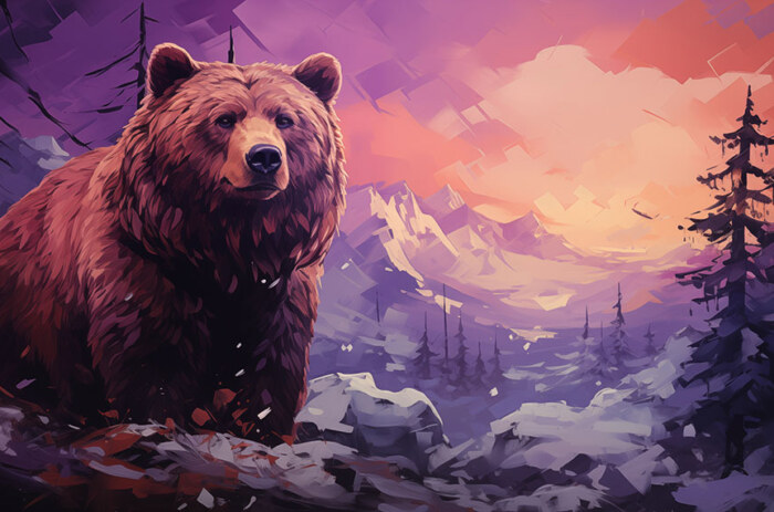Ours Grizzly illustration papier peint 4K HD Poster pour PC Desktop mac laptop mobile iphone Phone free download background ultraHD UHD