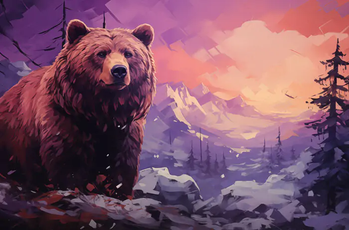 Grizzly bear illustration wallpaper 4K HD Poster for PC Desktop mac laptop mobile iphone Phone free download background ultraHD UHD