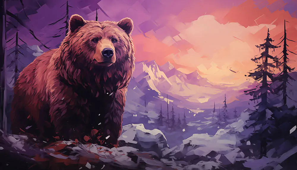 Ours Grizzly illustration papier peint 4K HD Poster pour PC Desktop mac laptop mobile iphone Phone free download background ultraHD UHD