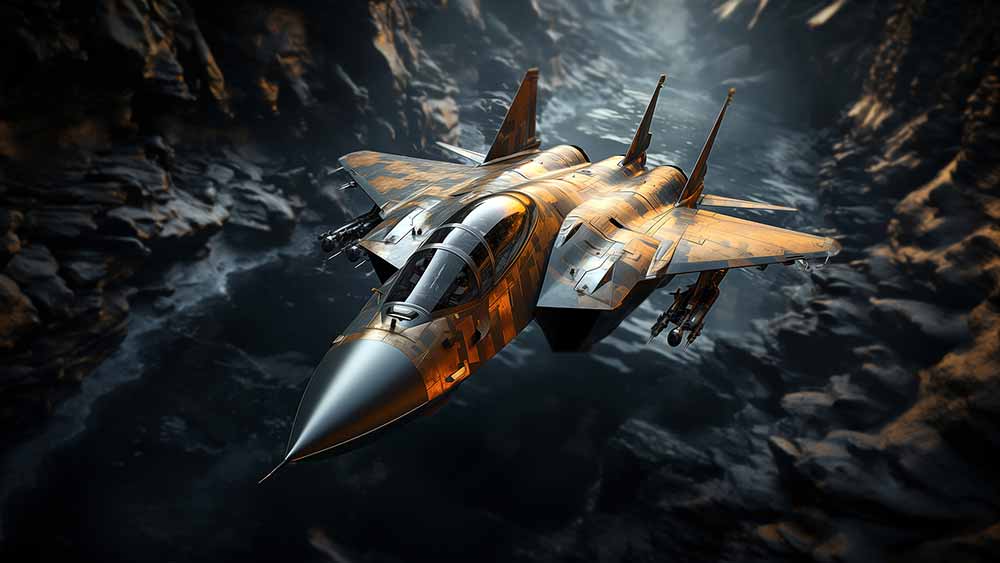Avion de chasse F-15E Strike Eagle volant à travers les nuages fond d'écran 4K HD gratuit