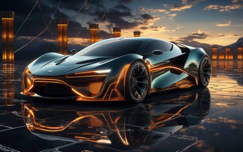 Concept de voiture électrique futuriste Fond d'écran 4K HD gratuit
