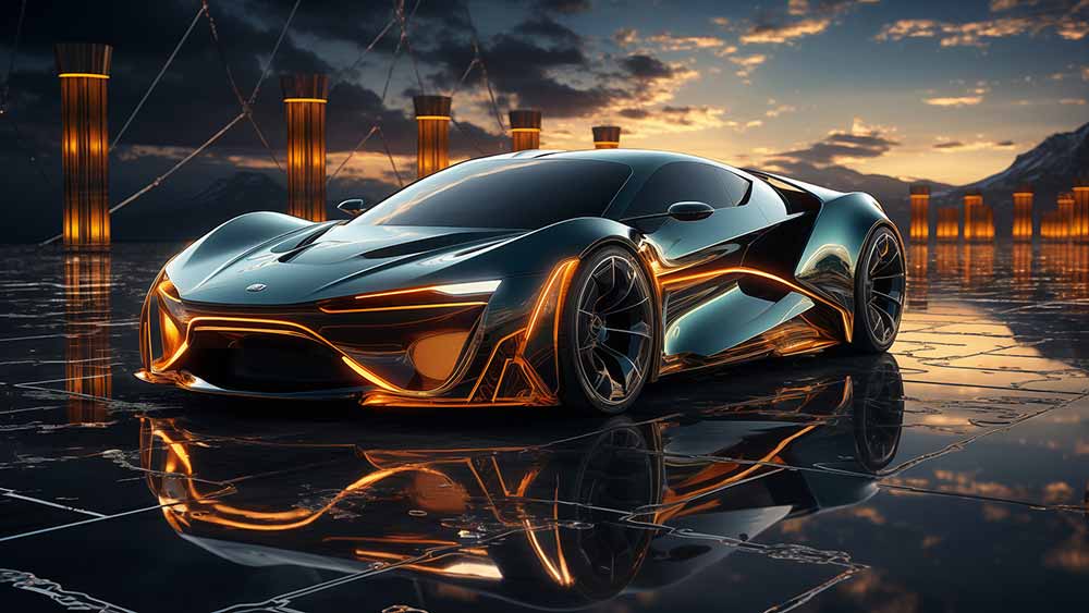 Concept de voiture électrique futuriste Fond d'écran 4K HD gratuit