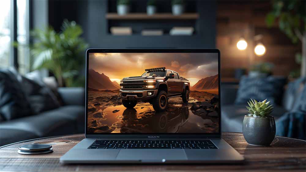 Ford F-150 Raptor à la conquête d'un terrain rocailleux au coucher du soleil fond d'écran HD 4K arrière plan gratuit
