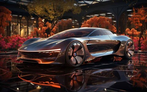 Concept car futuriste dans un cadre moderne fond d'écran 4K HD téléchargement gratuit