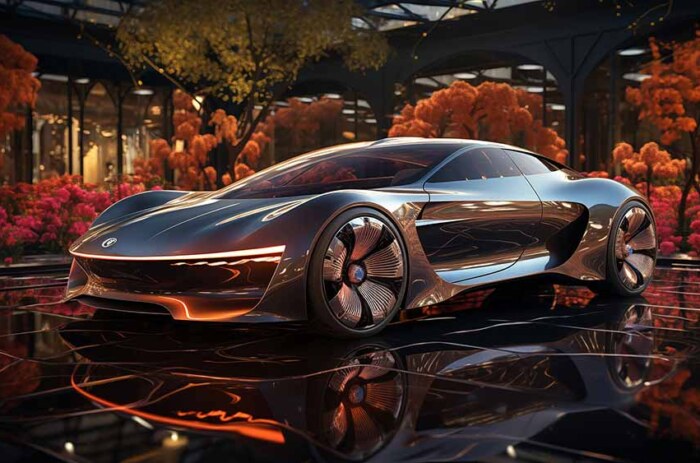 Concept car futuriste dans un cadre moderne fond d'écran 4K HD téléchargement gratuit