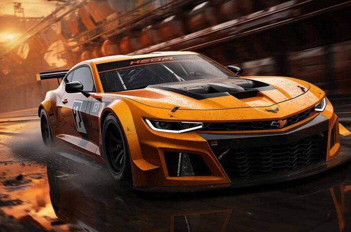 Téléchargement gratuit de fond d'écran de voiture de course Chevrolet Camaro 4K HD
