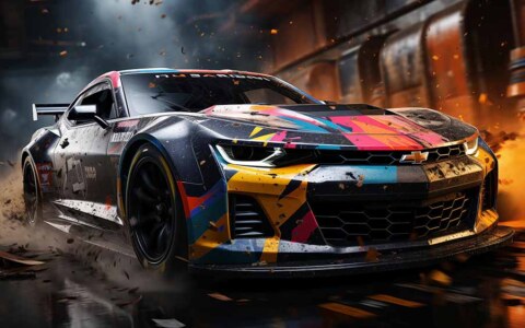 Need for Speed Heat, Chevrolet Camaro, voiture personnalisée, graffiti, fond d'écran, 4K, course, urbain, HD téléchargement gratuit