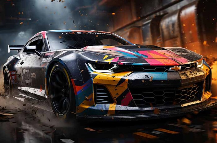 Need for Speed Heat, Chevrolet Camaro, voiture personnalisée, graffiti, fond d'écran, 4K, course, urbain, HD téléchargement gratuit