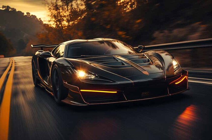 McLaren P1 noire Fond d'écran de vitesse de voiture noire en 4K HD - Téléchargement gratuit