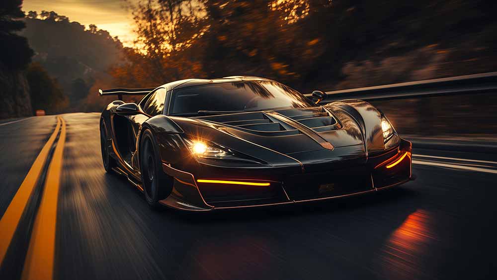 McLaren P1 noire Fond d'écran de vitesse de voiture noire en 4K HD - Téléchargement gratuit