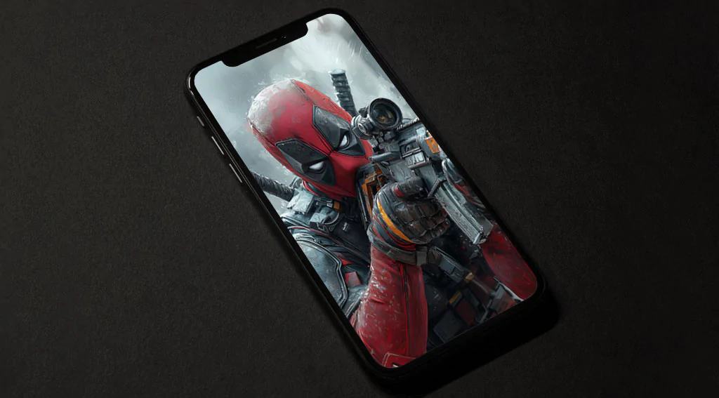 Deadpool 4K wallpaper Art painting combat scene with tactical gear and action superhero background Ultra HD for desktop and phone