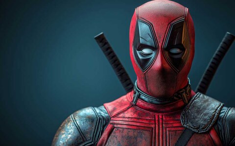 Deadpool studio portrait wallpaper 4K with detailed costume , professional photography style Ultra HD for desktop and mobile