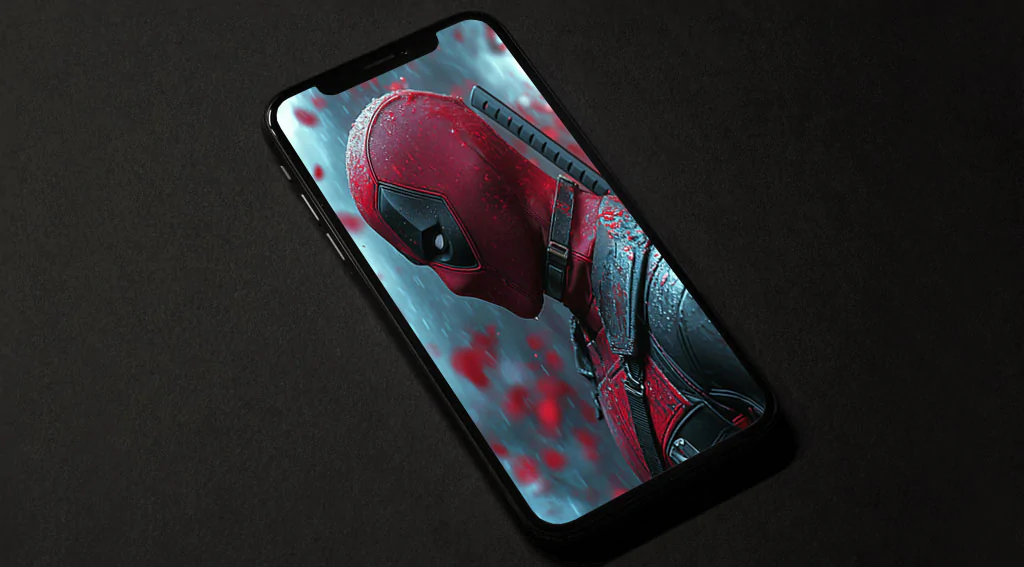 Deadpool 4K wallpaper in rain scene with dramatic lighting cinematic Background Ultra HD for desktop and mobile