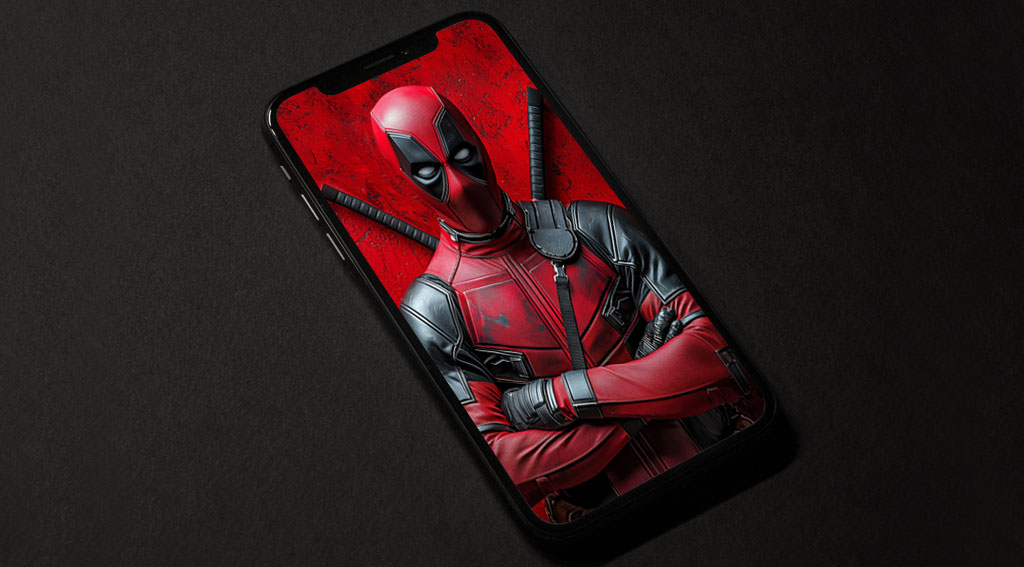 Fond d'écran Deadpool 4K gratuit avec fond de thème rouge en pose de bras croisés, Ultra HD pour ordinateur de bureau et mobile