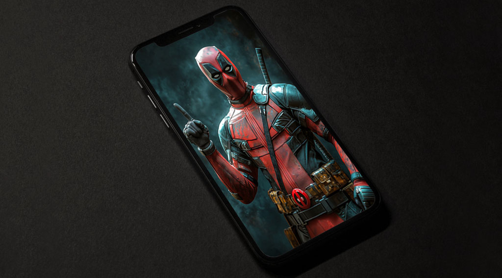 Deadpool 4K wallpaper showing pointing pose with smoke background, available in Ultra HD resolution for all devices Free donwload