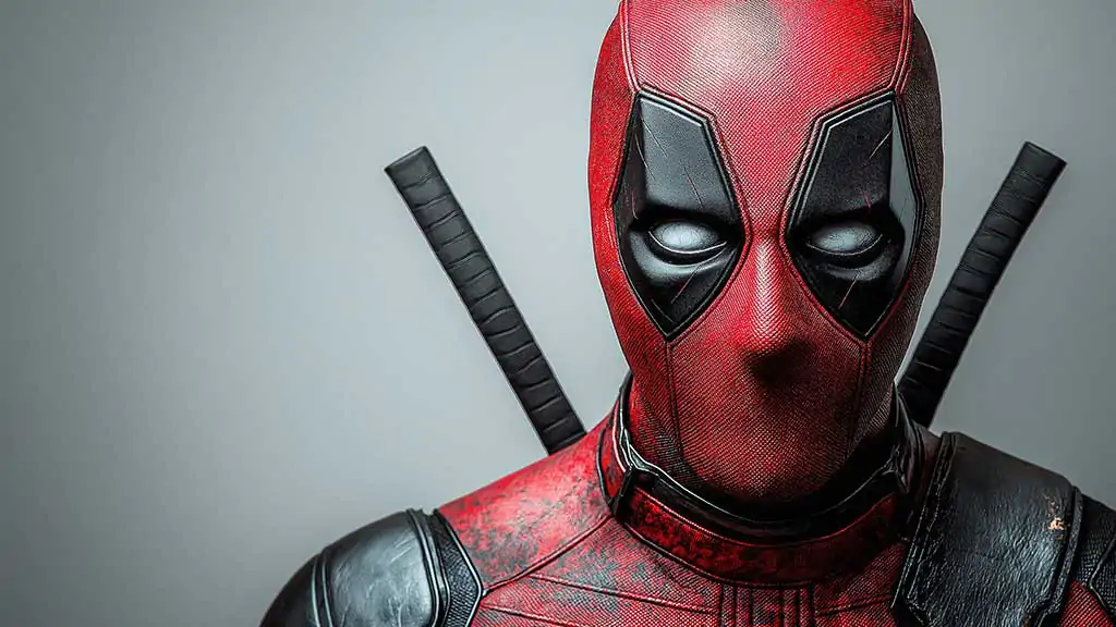 Fond d'écran Deadpool en 4K Ultra HD mettant en vedette l'anti-héros Marvel isolé sur un fond blanc. pour tous les ordinateurs portables et téléphones