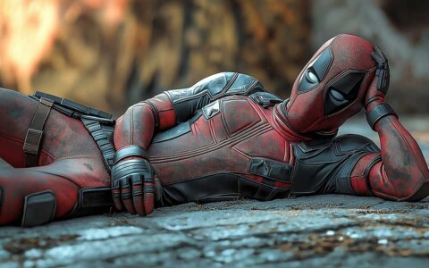 Deadpool wallpaper in 4K Ultra HD featuring Wade Wilson laying down. A bold and stylish image for all devices.