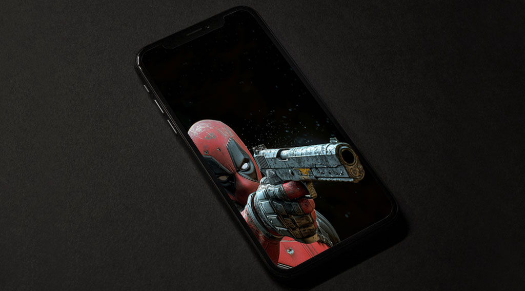 Fond d'écran d'action Deadpool 4K, pose de combat détaillée avec pistolet et katana, arrière-plan Ultra HD pour tous les téléphones portables et iPhone