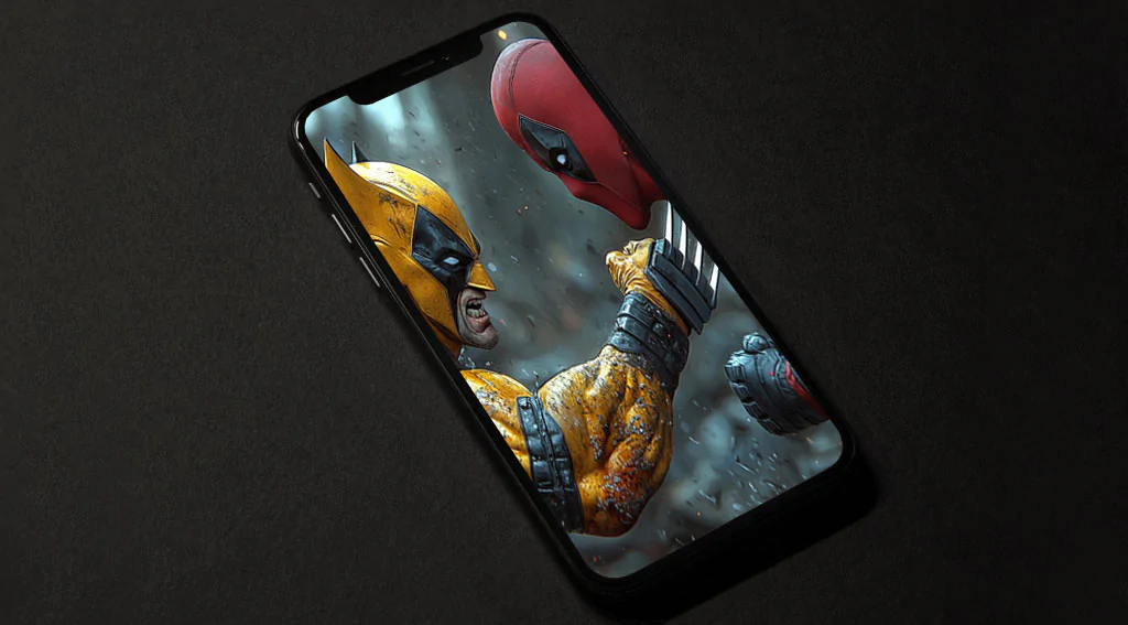 Deadpool vs Wolverine wallpaper 4K featuring intense battle scene background available in Ultra HD resolution for all mobile phone and iphone free