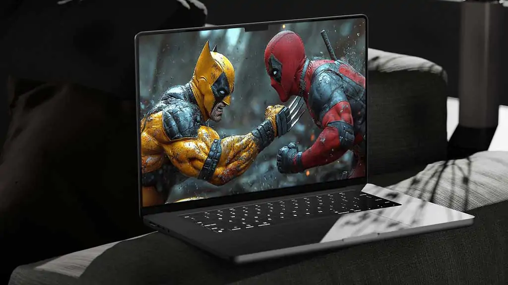 Deadpool vs Wolverine wallpaper 4K featuring intense battle scene background available in Ultra HD resolution for all laptops free