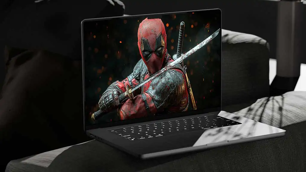 Deadpool wallpaper 4K , wade wilson holding a katana with a dynamic pose Ultra HD background horizontal for laptops