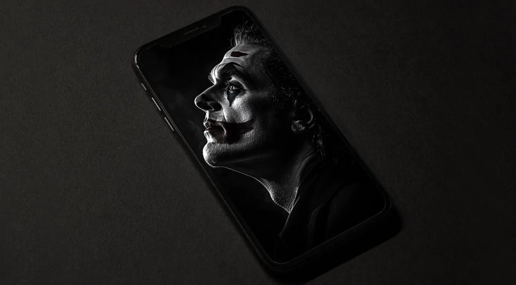 Joker Joaquin Phoenix Wallpaper 4K HD Free Download Dramatic black and white background for Desktop and Mobile