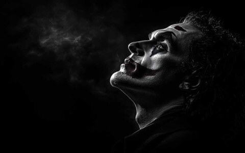 Fond d'écran Joker Joaquin Phoenix 4K HD à télécharger gratuitement Arrière-plan dramatique en noir et blanc pour Bureau et Mobile