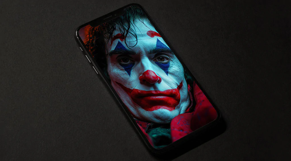 Joaquin Phoenix Joker Portrait Wallpaper 4K | Cinematic Close-up HD Background for Mobile Free Download