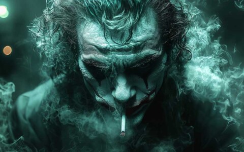 Fond d'écran gratuit Joker 4K green glow, smoke disponible pour ordinateur de bureau et mobile en haute résolution au format Ultra HD